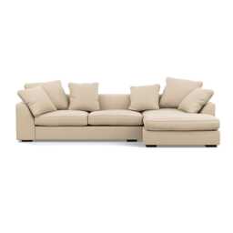 Heal's Cumulus Right Hand Facing Corner Sofa Brushed Cotton Oat Black Feet