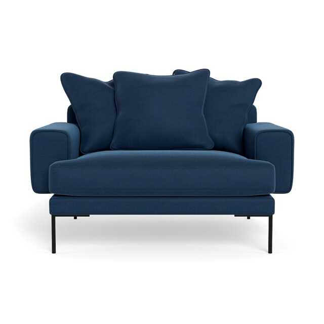Heal's Torrington Loveseat Capelo Linen-Cotton Inkspot Black Feet - image 1