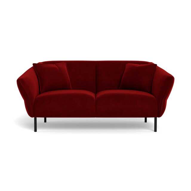 Heal's Alto 2 Seater Sofa Smart Luxe Velvet Mulberry Black Feet