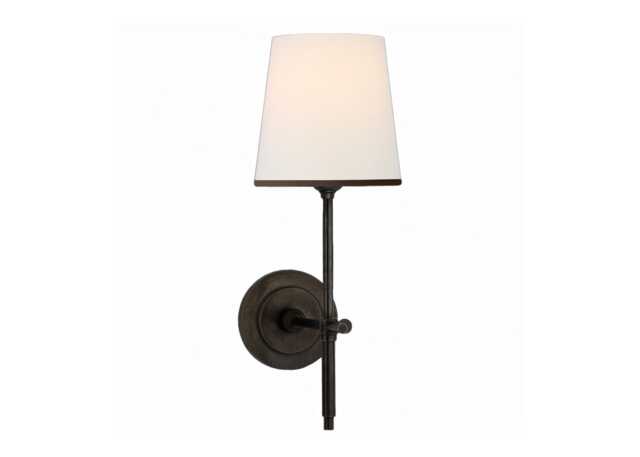 Visual Comfort Bryant Sconce Wall Light Bronze/Linen Shade Black Trim