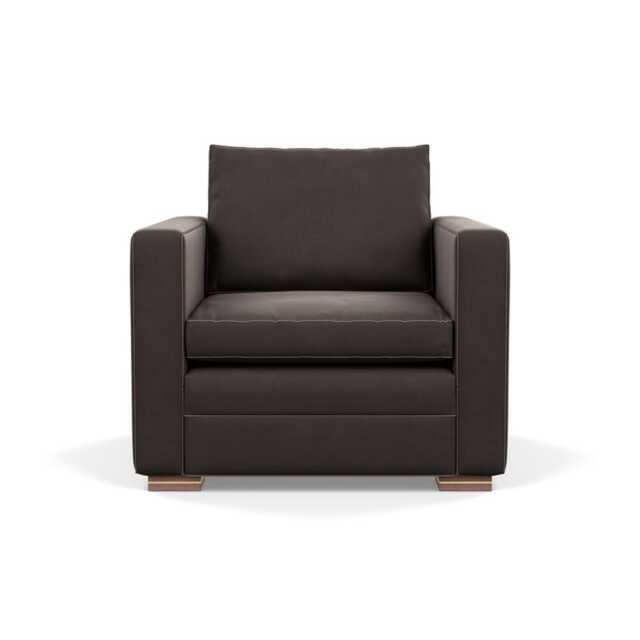 Heal's Palermo Armchair Nobilis Velvet Sable Brass and Walnut Feet - image 1