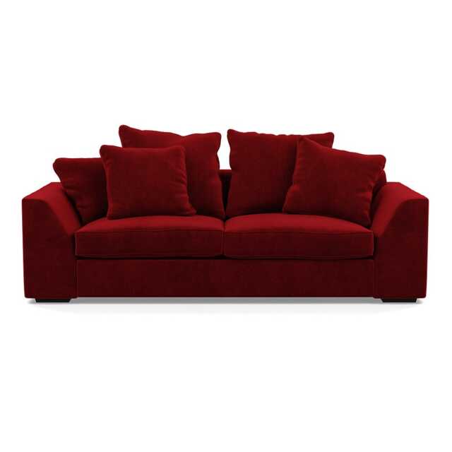 Heal's Cumulus 4 Seater Sofa Smart Luxe Velvet Mulberry Black Feet