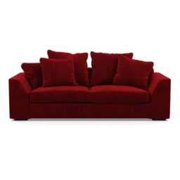 Heal's Cumulus 4 Seater Sofa Smart Luxe Velvet Mulberry Black Feet