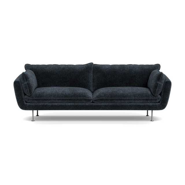 Heal's Allora 4 Seater Sofa Velvet Boucle Space Stainless Steel Feet