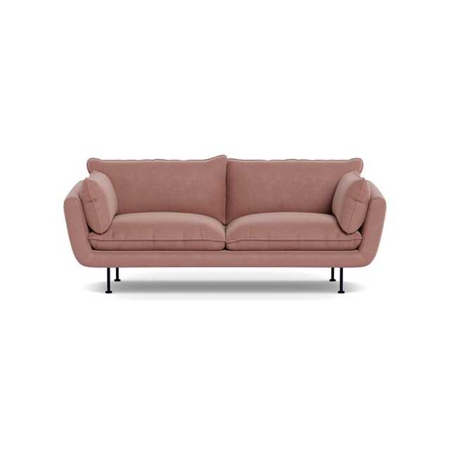 Heal's Allora 3 Seater Sofa Smart Luxe Velvet Dusky Pink Black Feet