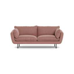 Heal's Allora 3 Seater Sofa Smart Luxe Velvet Dusky Pink Black Feet