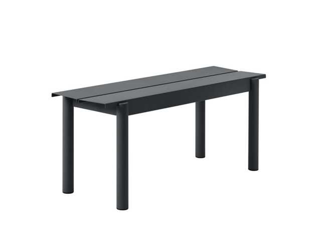 Muuto Linear Outdoor Steel Bench Medium Black