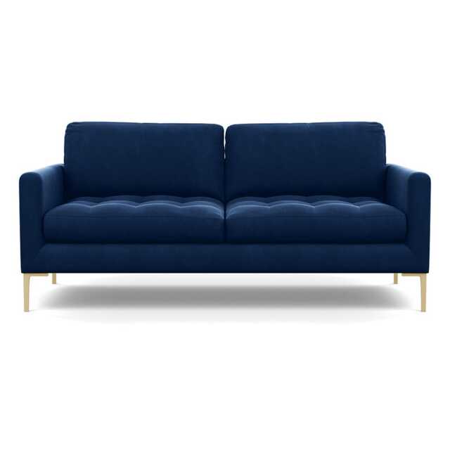 Heal's Eton 3 Seater Sofa Velvet Midnight Brass Feet