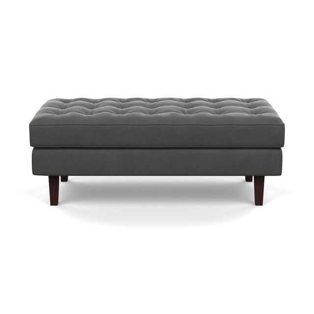 Heal's Hepburn Ottoman Nobilis Velvet Dolphin Black Feet
