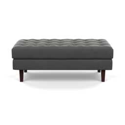 Heal's Hepburn Ottoman Nobilis Velvet Dolphin Black Feet