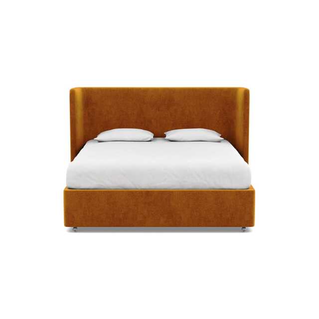 Heal's Deep Divan Super King Smart Luxe Velvet Cognac 2 Footend - image 1