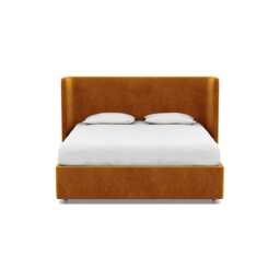 Heal's Deep Divan Super King Smart Luxe Velvet Cognac 2 Footend