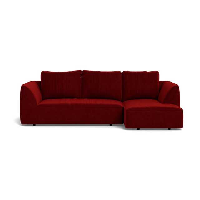 Heal's Morven Right Hand Facing Corner Chaise Sofa Smart Luxe Velvet Mulberry