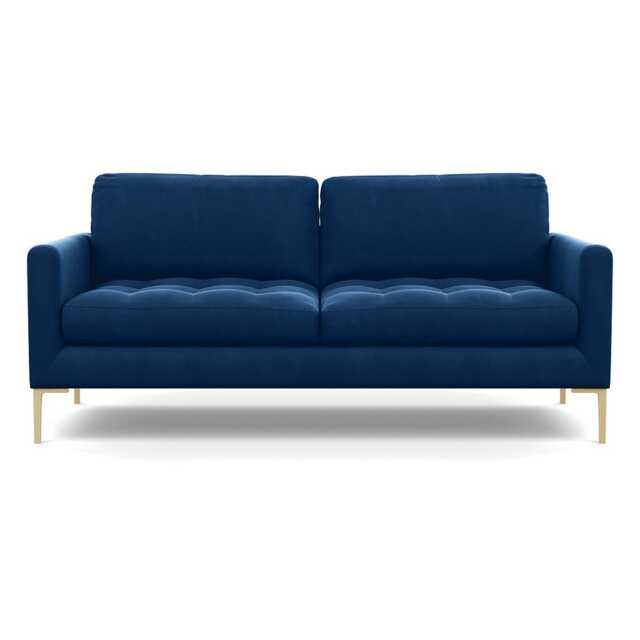 Heal's Eton 3 Seater Sofa Velvet Petrol Brass Feet