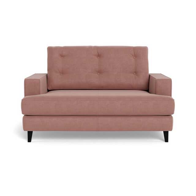 Heal's Mistral Loveseat Smart Luxe Velvet Dusky Pink Black Beech Feet - image 1