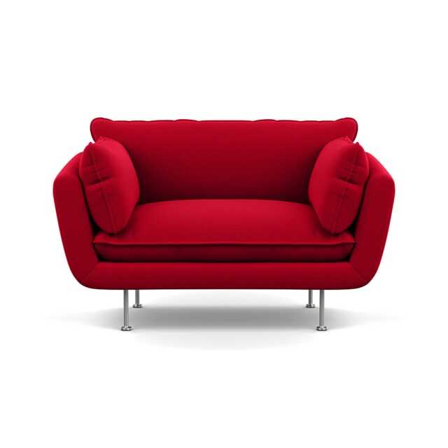 Heal's Allora Loveseat Melton Wool Red Oxide Stainless Steel Feet