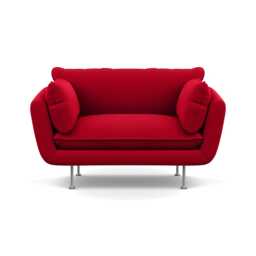 Heal's Allora Loveseat Melton Wool Red Oxide Stainless Steel Feet