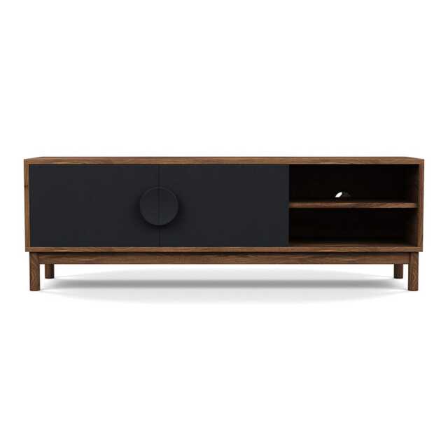 Heal's Tinta AV Unit Walnut Frame Black Stain Doors
