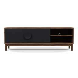 Heal's Tinta AV Unit Walnut Frame Black Stain Doors