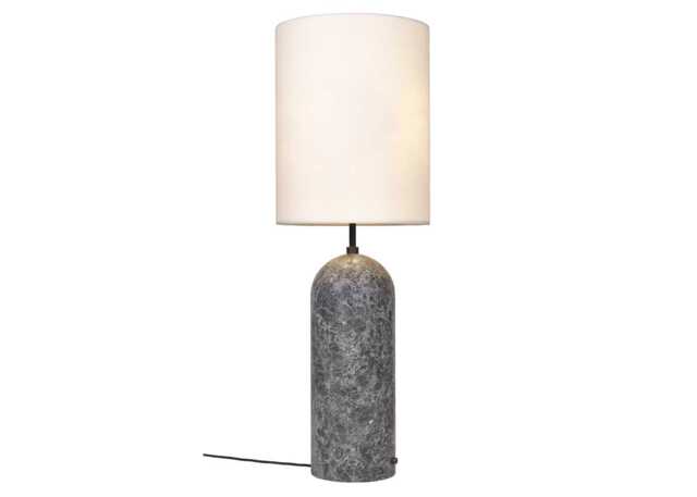 Gubi Gravity Floor Lamp XL High Grey Marble Base Canvas Shade