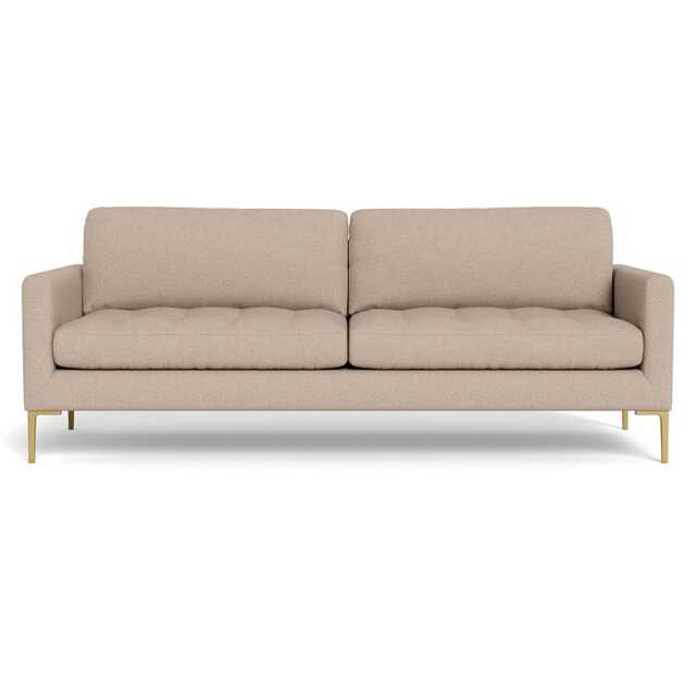 Heal's Eton 4 Seater Sofa Boucle Tweed Pearl Brass Feet