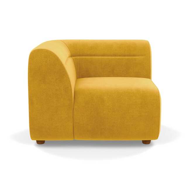Heal's Lilli Corner Unit Left Module Smart Luxe Velvet Canary Natural Beech Feet