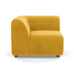 Heal's Lilli Corner Unit Left Module Smart Luxe Velvet Canary Natural Beech Feet