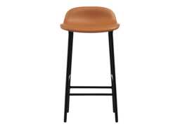Normann Copenhagen Form Barstool in Ultra Leather 41574 with Black Steel Legs