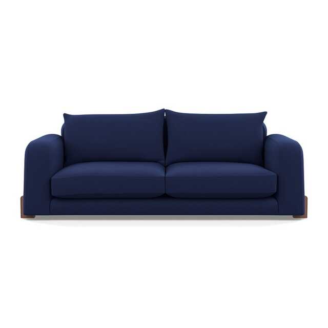 Heal's Nuvola 4 Seater Sofa Melton Wool New Navy Walnut Stained Feet