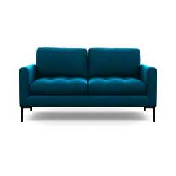Heal's Eton 2 Seater Sofa Velvet Teal Black Feet