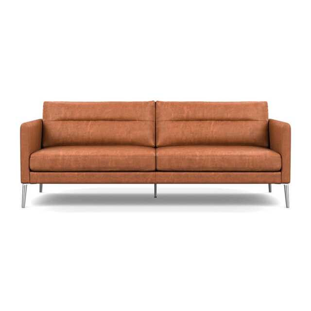 Heal's Altamura 3 Seater Sofa Old England Leather Cognac Stainless Steel Feet