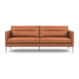 Heal's Altamura 3 Seater Sofa Old England Leather Cognac Stainless Steel Feet