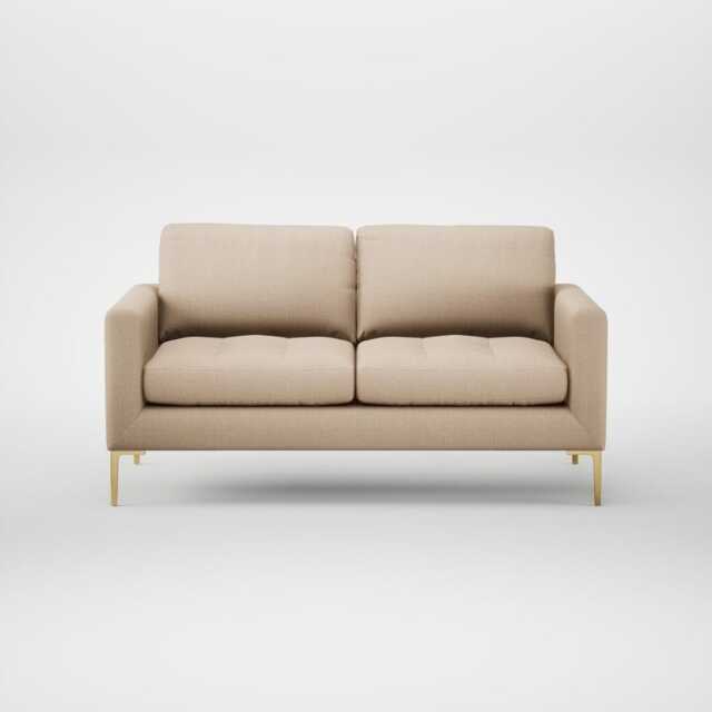 Heal's Eton 2 Seater Sofa Smart Cotton Linen Rice Brass Feet