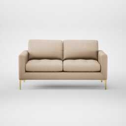 Heal's Eton 2 Seater Sofa Smart Cotton Linen Rice Brass Feet