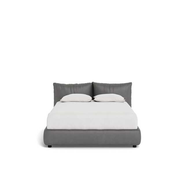 Heal's Pillow Bed Double Luxury Leather Slate