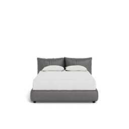 Heal's Pillow Bed Double Luxury Leather Slate