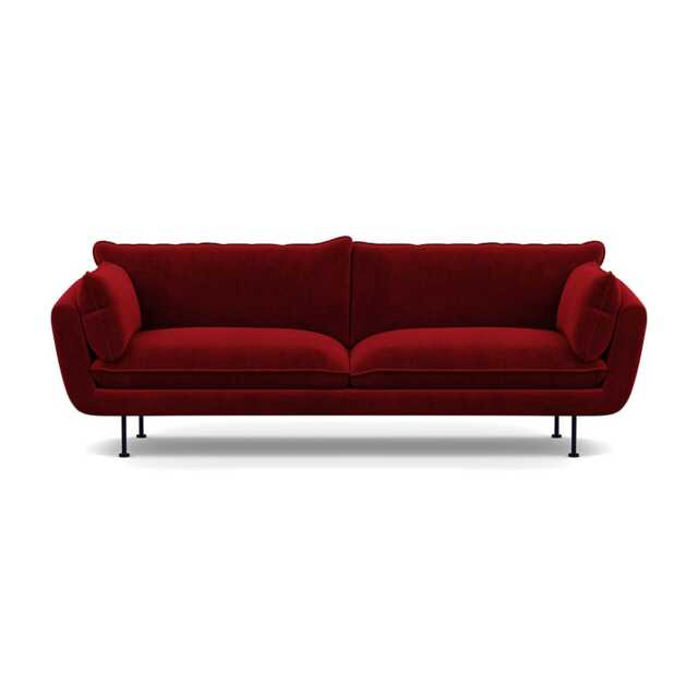 Heal's Allora 4 Seater Sofa Smart Luxe Velvet Mulberry Black Feet