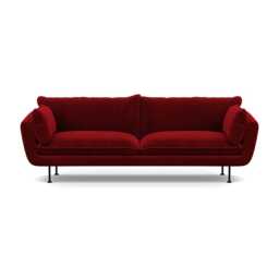 Heal's Allora 4 Seater Sofa Smart Luxe Velvet Mulberry Black Feet