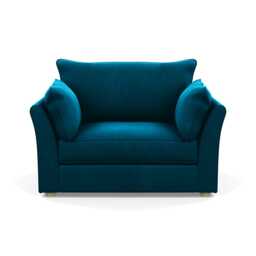 Heal's Tailor Loveseat Velvet Teal Natural Beech Feet