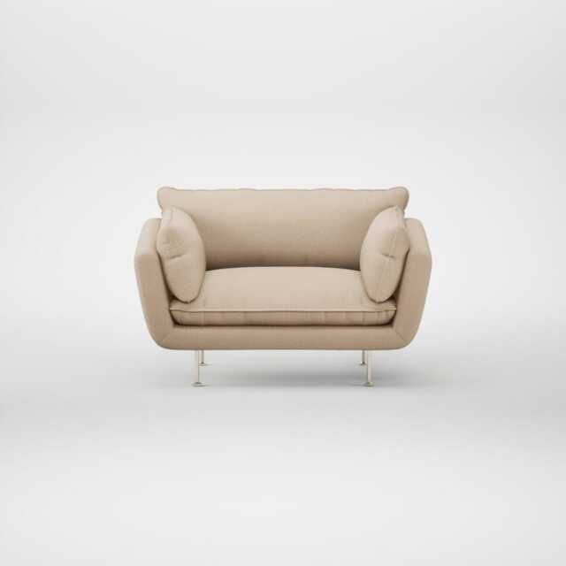 Heal's Allora Loveseat Smart Cotton Linen Rice Stainless Steel Feet