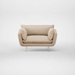 Heal's Allora Loveseat Smart Cotton Linen Rice Stainless Steel Feet
