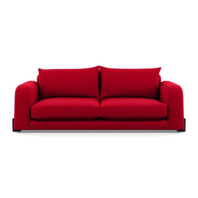 Heal's Nuvola 4 Seater Sofa Melton Wool Red Oxide Black Beech Feet