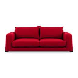 Heal's Nuvola 4 Seater Sofa Melton Wool Red Oxide Black Beech Feet