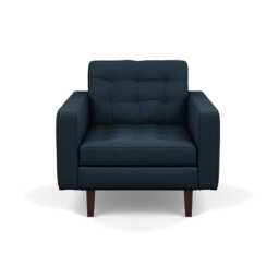 Heal's Hepburn Armchair Siena Cotton Deep Sea Black