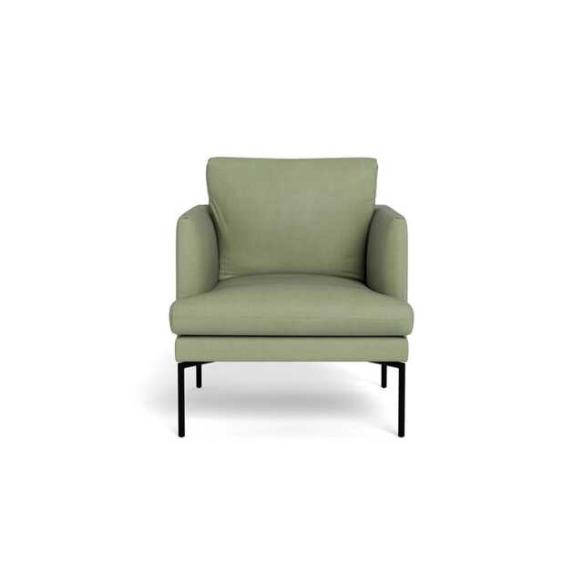 Heal's Matera Armchair Siena Cotton Pistachio Black Feet