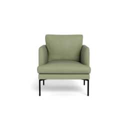 Heal's Matera Armchair Siena Cotton Pistachio Black Feet