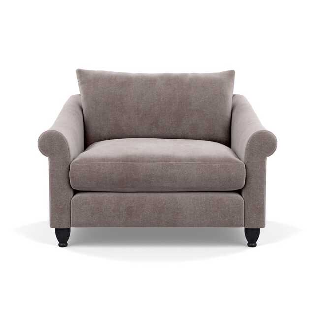 Heal's Devon Loveseat Smart Luxe Velvet Mushroom Black Stain Beech Feet - image 1