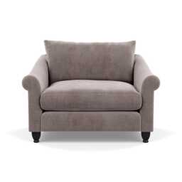 Heal's Devon Loveseat Smart Luxe Velvet Mushroom Black Stain Beech Feet