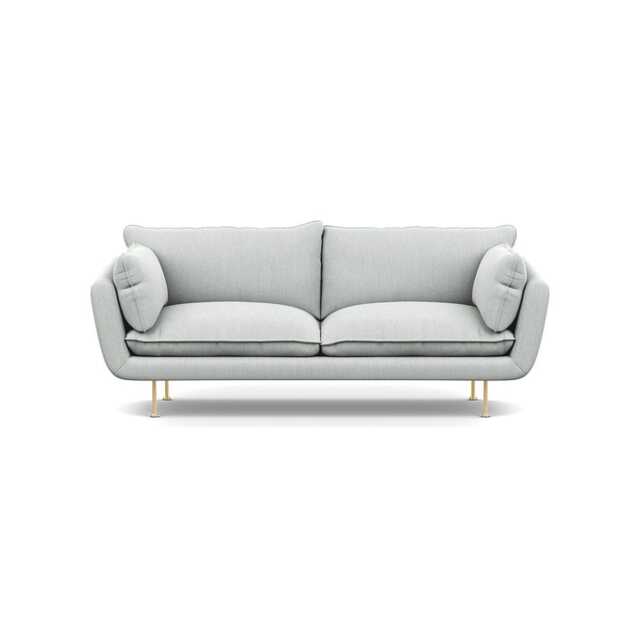 Heal's Allora 3 Seater Sofa Broad Weave Tin Brass Feet