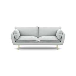 Heal's Allora 3 Seater Sofa Broad Weave Tin Brass Feet
